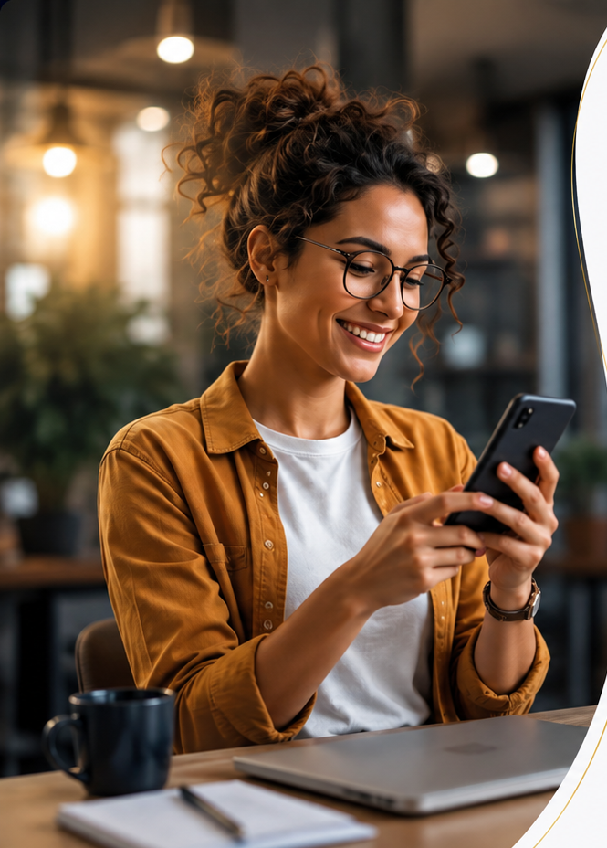 Cliente Vallis utilizando o celular